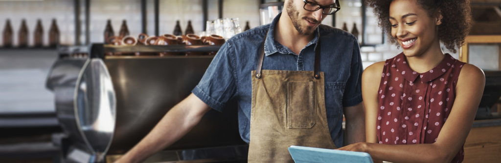 iPad allows two baristas to manage payment processing