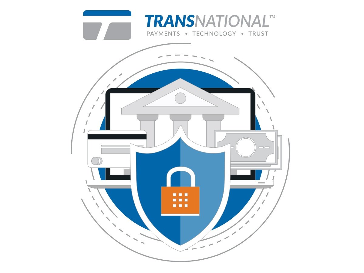 Payment solutions protected by a shield with a TransNational Payments logo at the top